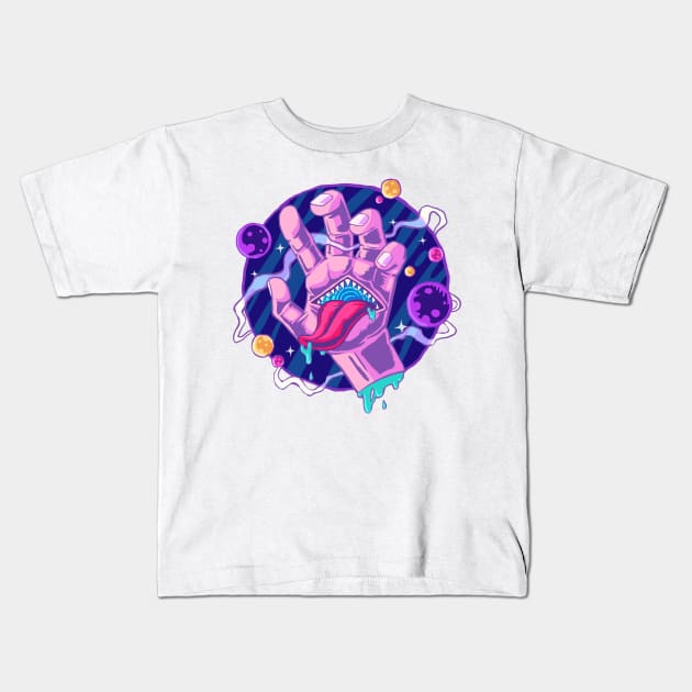 Grasping the Universe Kids T-Shirt by LadyLowrely